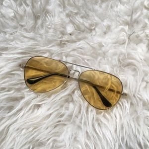 🍋🍊 Vintage Yellow Aviator Sunglasses